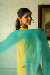 Sunny Aqua Embroidered Women's Suit Set