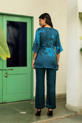 Blue Floral Print Co-ord Set