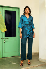 Blue Floral Print Co-ord Set