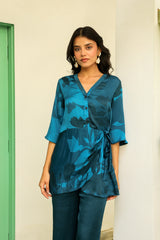 Blue Floral Print Co-ord Set