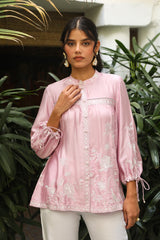 Pink Embroidered Top For Women Online-inching india