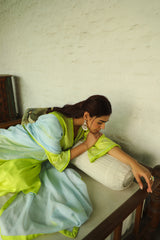 Contrast Lime Embroidered Suit Set for women