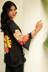 Black Floral Fusion Print Co-ord Set- Inching India