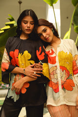 Black Floral Fusion Print Co-ord Set- Inching India