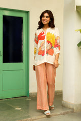 Cream Floral Fusion Print Co-ord Set