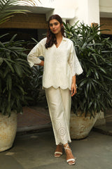 Cream Delight Embroidered Top For Women-inching india