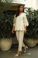 Cream Delight Embroidered Top For Women-inching india