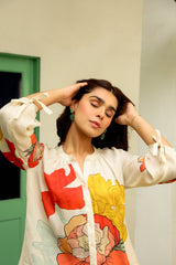 Cream Floral Fusion Print Co-ord Set