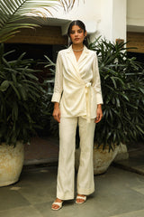 Flowy Cream Co-Ord Set For Women Online-inching india