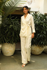 Flowy Cream Co-Ord Set For Women Online-inching india