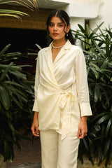 Flowy Cream Co-Ord Set For Women Online-inching india
