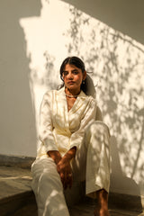 Flowy Cream Co-Ord Set For Women Online-inching india