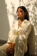 Flowy Cream Co-Ord Set For Women Online-inching india