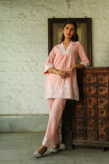 Blush Pink Embroidered Women's Suit Set