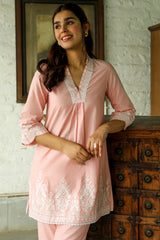 Blush Pink Embroidered Women's Suit Set