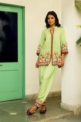 Green Printed Salwar Suit Set For Women-inching india