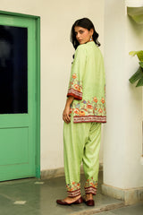 Green Printed Salwar Suit Set For Women-inching india