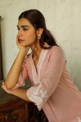 Blush Pink Embroidered Women's Suit Set