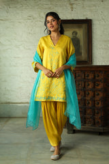 Sunny Aqua Embroidered Women's Suit Set