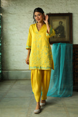Sunny Aqua Embroidered Women's Suit Set