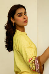 Lime Yellow Printed Co-ord Set For Women-inching india