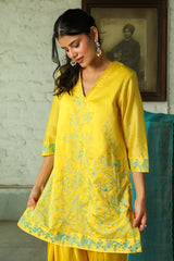 Sunny Aqua Embroidered Women's Suit Set