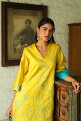 Sunny Aqua Embroidered Women's Suit Set