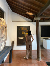 Brown Linen Waist Coat Set- Inchingindia