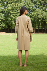 Beige Bloom Cross Stitch Dress