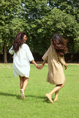 Off White Bloom Cross Stitch Dress