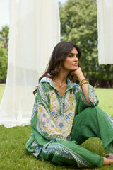 Mehak Green Print Set