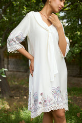 Cream Tropical Breeze Dress