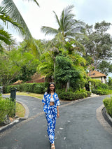 Beautiful Blue Printed Summer Co-Ord Set For Women