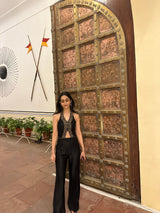 Pure Raw Silk Hand Embroidered Waist Coat Set