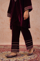 Regal Wine Velvet Suit- Inching India