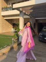 Light Pink Hand Embroidered Sharara Set