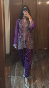 Parv Wine Embroidered Suit Set