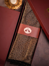 Bronze paisley wool shawl in gift box