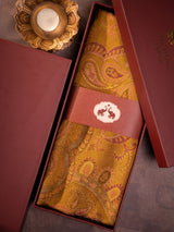 Mustard Gold Paisley Modal Stole Gift Box