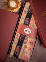 Multicolor floral border pashmina shawl in gift box