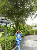Beautiful Blue Printed Summer Co-Ord Set For Women