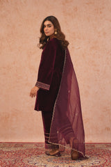 Regal Wine Velvet Suit- Inching India