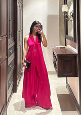 Flowy Hot Pink Halter Set