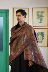 Magenta Multicolour Paisley Sheen Shawl for Men