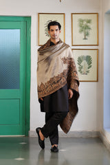 Bronze Paisley Border Woven Shawl for Men
