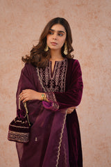 Regal Wine Velvet Suit- Inching India