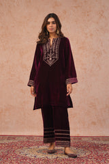 Regal Wine Velvet Suit- Inching India