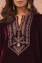 Regal Wine Velvet Suit- Inching India