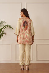 Regal Cream Printed Co-ord Set For Women -inching india