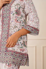 Multi-Color Printed Pure Linen Set